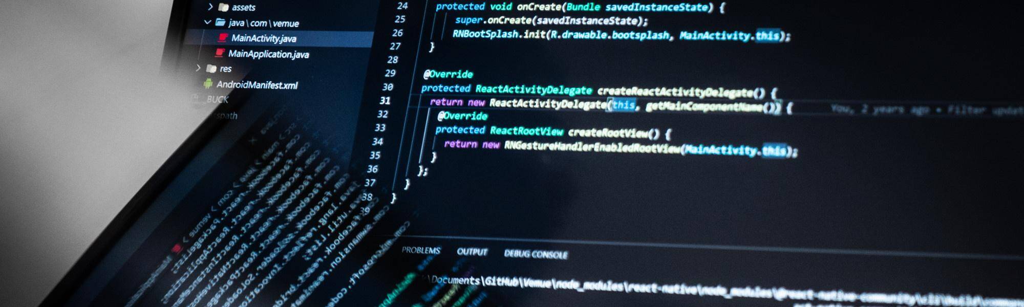 Computer screen with code on it